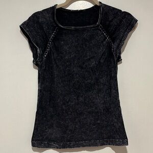 Noam Black Grey Acid Wash Tshirt